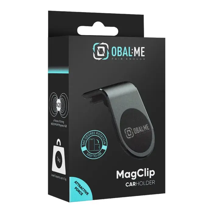 OBAL:ME MagClip Magnetic Car Holder Black Фото 4