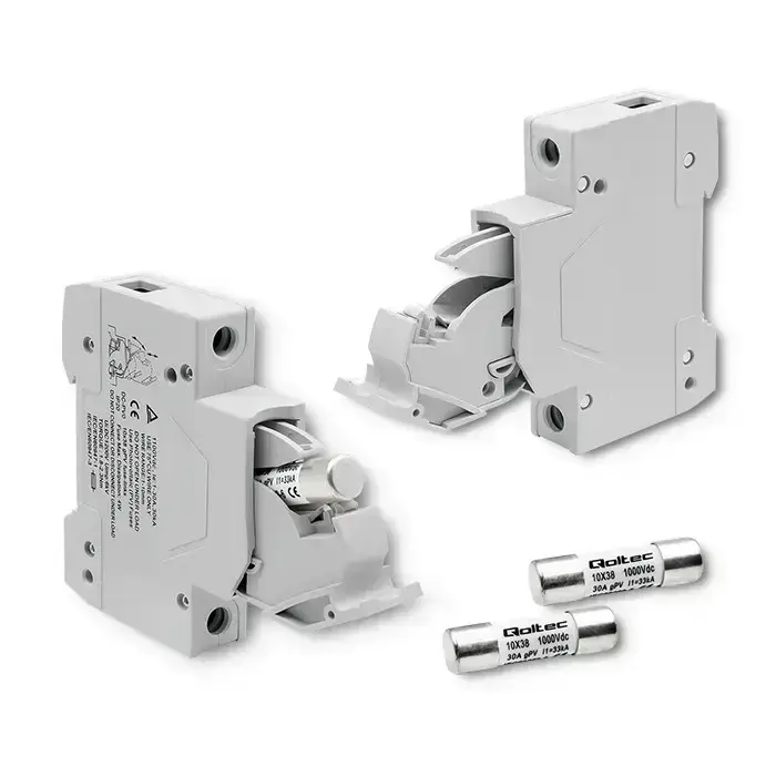 Qoltec Fuse base with diode + DC fuse| 1P|1000V |30A |10x38 |solar Фото 3