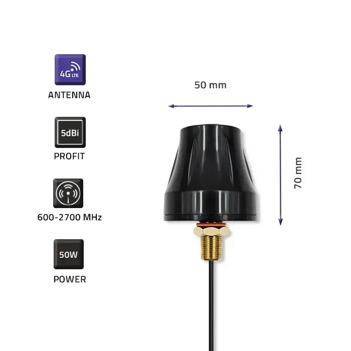 Qoltec 4G LTE omnidirectional antenna DUAL | 5dBi | Outdoor Фото 4