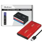 Qoltec Aluminium External Hard Drive Case HDD SSD 2.5'' SATA3 | USB 3.0 | Red Foto 4