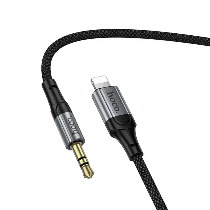Cable AUX Jack 3,5 mm to Lightning Hoco 1,5 m UPA33A black Photo 3