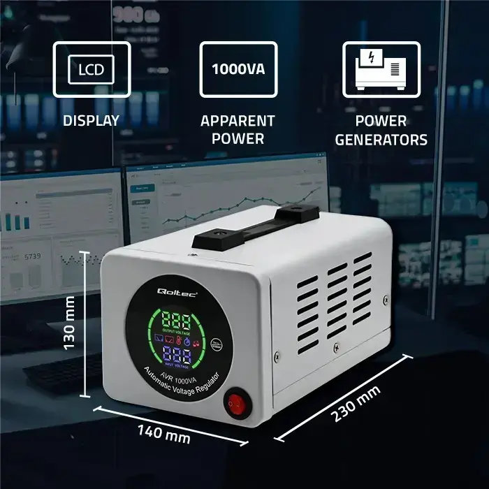 Qoltec Automatic Voltage Stabilizer AVR 1000VA Foto 4