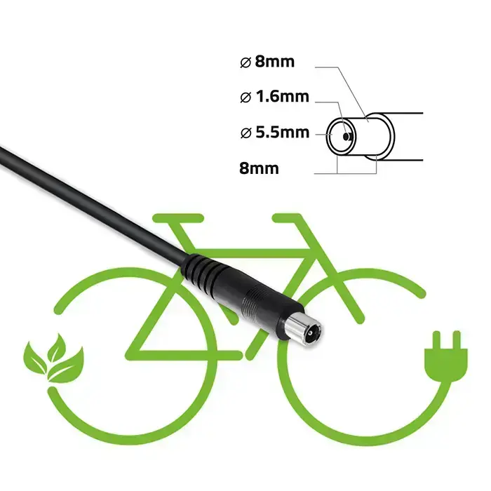 Qoltec Fast Charger for e-bike, electric scooter XIAOMI 36V | 42V | 2A | 8.0*8.0mm | water resistant + power cable Фото 9