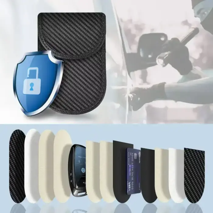 KLATKA FARADAYA TECH-PROTECT KLR100 POUCH KEYLESS RFID SIGNAL BLOCKER CASE CARBON BLACK Foto 2