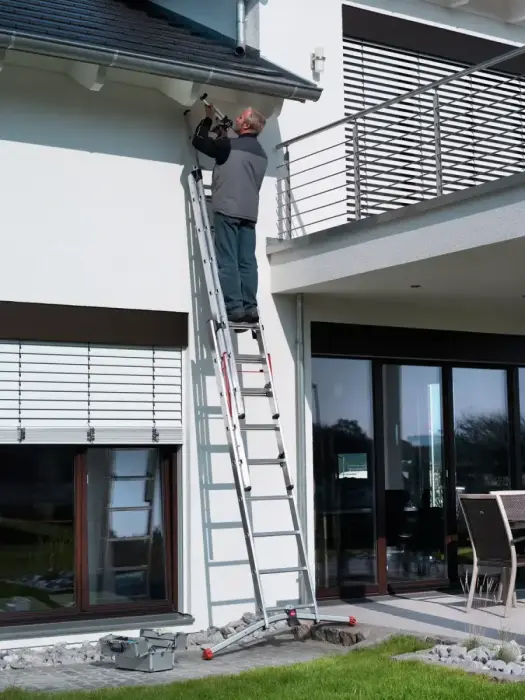 Combination stairs S100 Hailo ProfiLOT / aluminium / 2x6+1x5 steps Photo 9