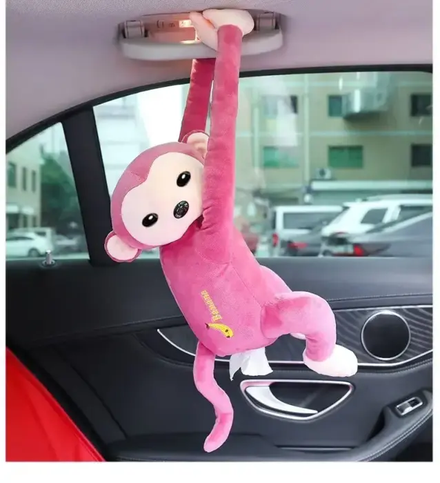 Monkey hanging model tissue box pink Foto 4