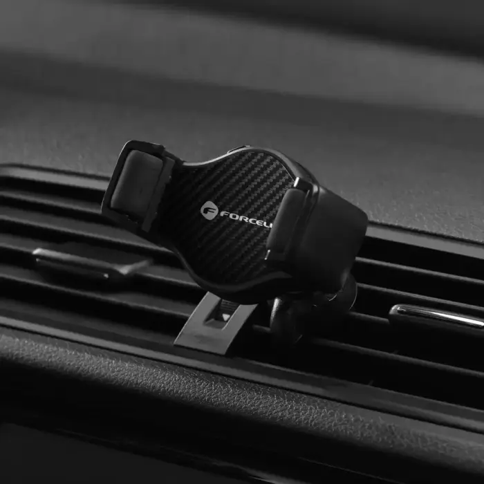 Car phone holder Forcell F-Grip Carbon H-CF509 air vent black Photo 13
