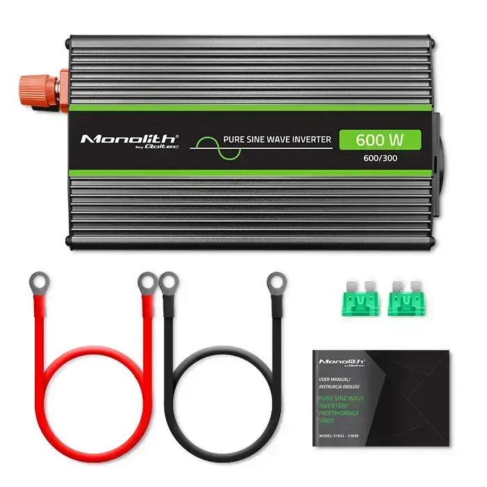 Qoltec Pure Sine Wave Inverter Monolith| 300W | 600W | 12V to 230V Photo 6
