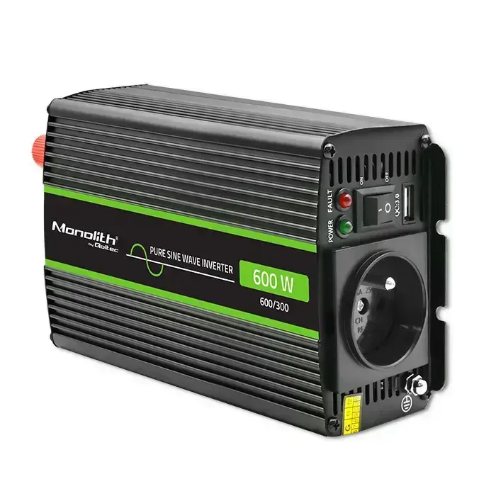 Qoltec Pure Sine Wave Inverter Monolith | 300W | 600W | 24V to 230V Foto 10