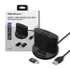 Qoltec Intelligent Smart ID chip card reader SCR-0632 | USB 2.0 + USB-C Adapter Foto 1