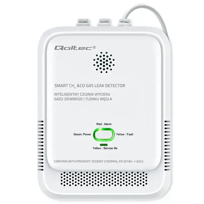 Qoltec Certified wireless Gas Leak (CH4) and Carbon monoxide (CO) detector | alarm 85dB | LED Фото 14