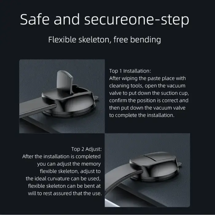 Magnetic car phone holder Forcell F-Grip MagFlex windshield / dashboard / air vent black Photo 8