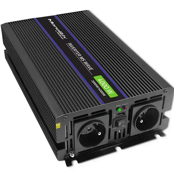 Qoltec Monolith voltage converter 4000 MS Wave |12V to 230V | 2000/4000W | USB Foto 2