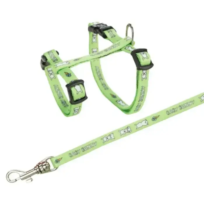 Krūšu siksna un pavada trušiem - Trixie Harness with Lead for Small Rabbits, 20-33cm/8mm, 1.25 m Foto 3
