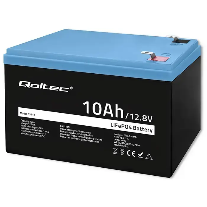 Qoltec LiFePO4 lithium iron phosphate battery | 12.8V | 10Ah | 128Wh | BMS Foto 8