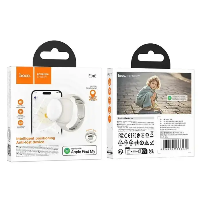 Locator compatible with Apple Find My Hoco E91E bracelet type gray Foto 5
