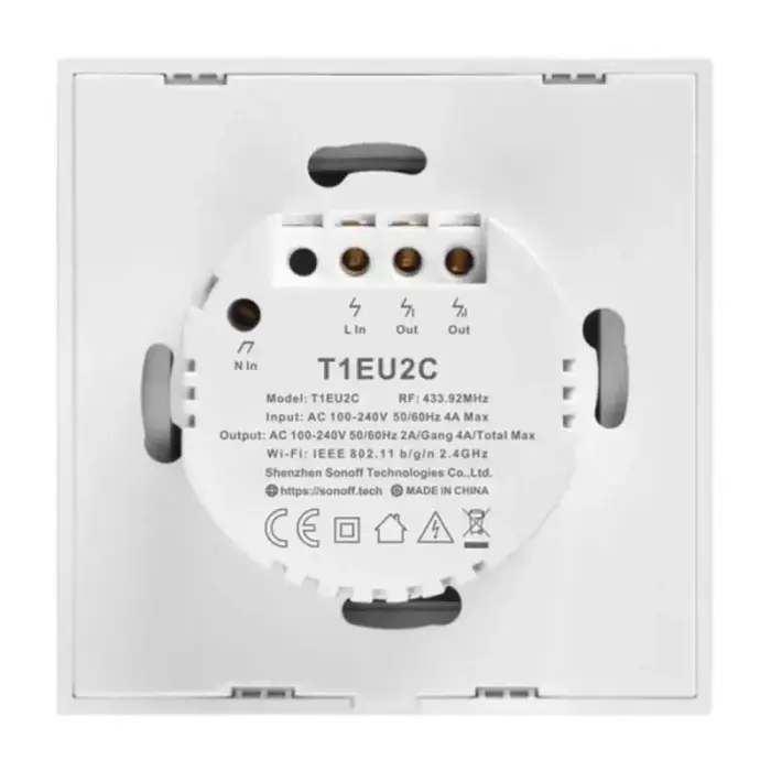 Smart Switch WiFi + RF 433 Sonoff T1 EU TX (2-channel) Foto 4