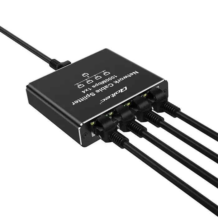 Qoltec Splitter Ethernet mini SWITCH 1x4 RJ45 | 1000Mb/s | USB-C | Aluminium Фото 11