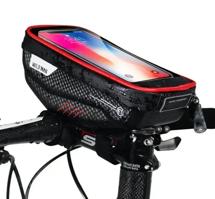 WILDMAN traveling bag for bike handlebars with zipper 1L (4 "- 7") E1 black Photo 5