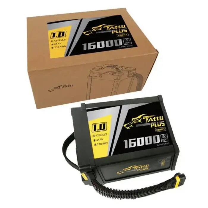 Tattu Plus 1.0 Compact version 16000mAh 12S 15C 44.4V Lipo battery pack with AS150U Plug Фото 4