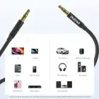 Dudao L12S AUX cable mini jack 3.5mm 1m 3-pole stereo - black Photo 7