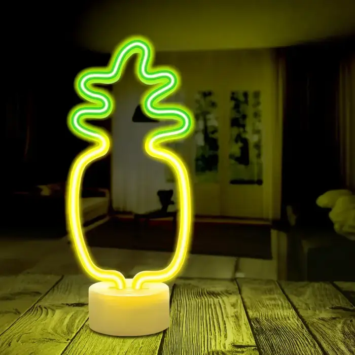 Neon LED on stand PINEAPPLE orange green USB-C FSC-12 Forever Light Foto 7