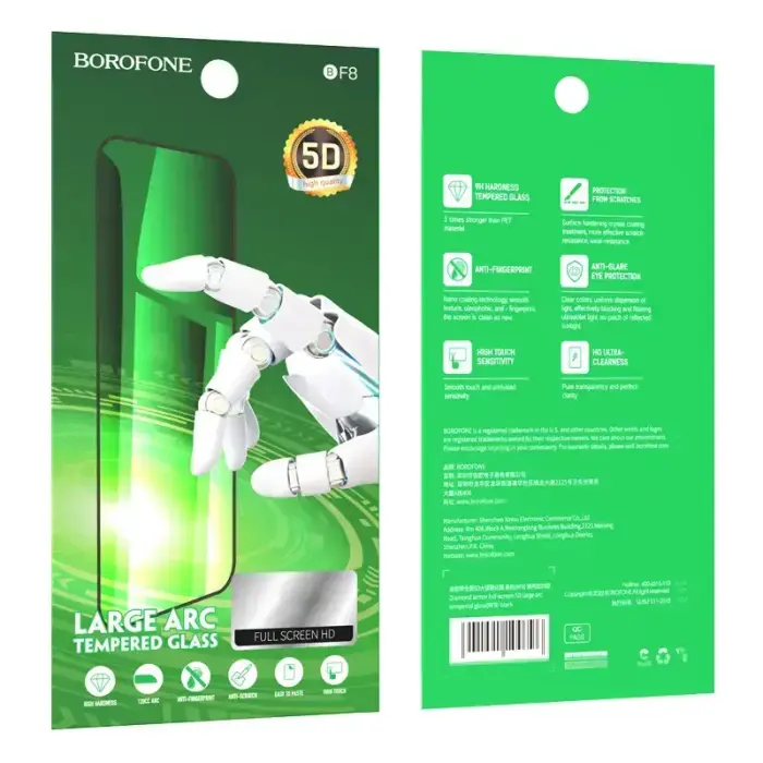 Borofone Tempered glass BF8 Diamond Armor Full Screen 5D Large Arc for Iphone 14 Pro - 10 pieces Foto 8