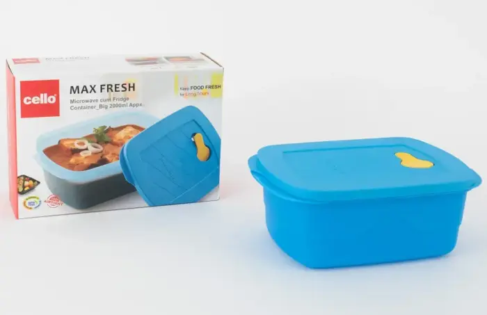 Контейнер для продуктов Cello MAX FRESH, пригодный для использования в микроволновой печи и холодильнике 2000 мл синий Фото 3