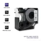 Qoltec Tape for DYMO D1 53713, 53718 | 24mm x 7m | White/Black print Фото 3