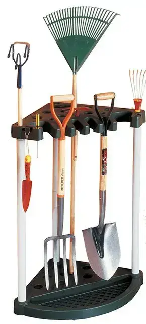 Dārza darbarīku turētājs stūra Corner Tool Rack melns Foto 2