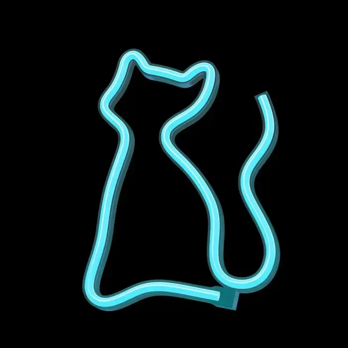 Neon LED Light CAT turquoise NNE24 Neolia Фото 3