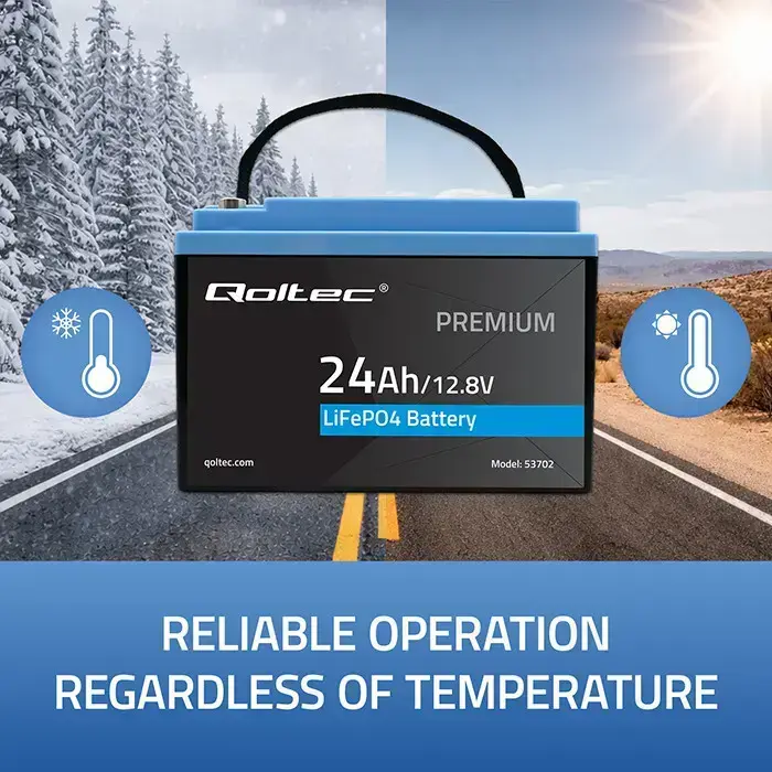 Qoltec LiFePO4 lithium iron phosphate battery | 12.8V | 24Ah | 307.2Wh | BMS Foto 6