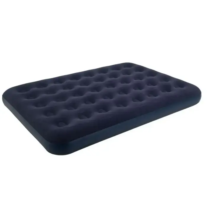 Inflatable double travel mattress with velvet finish + inflating pump 67002 blue Foto 5