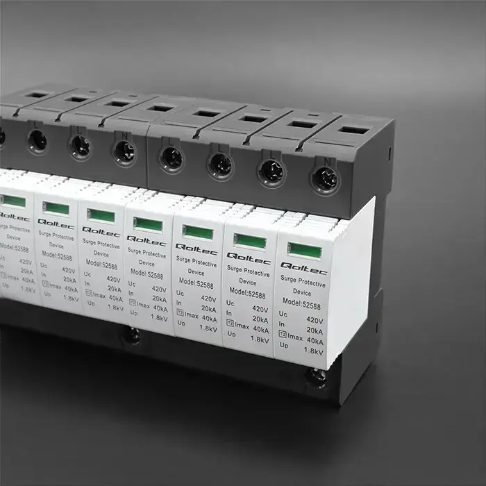Qoltec AC surge protector arrester | 4P | 420V | T2 | C Photo 4