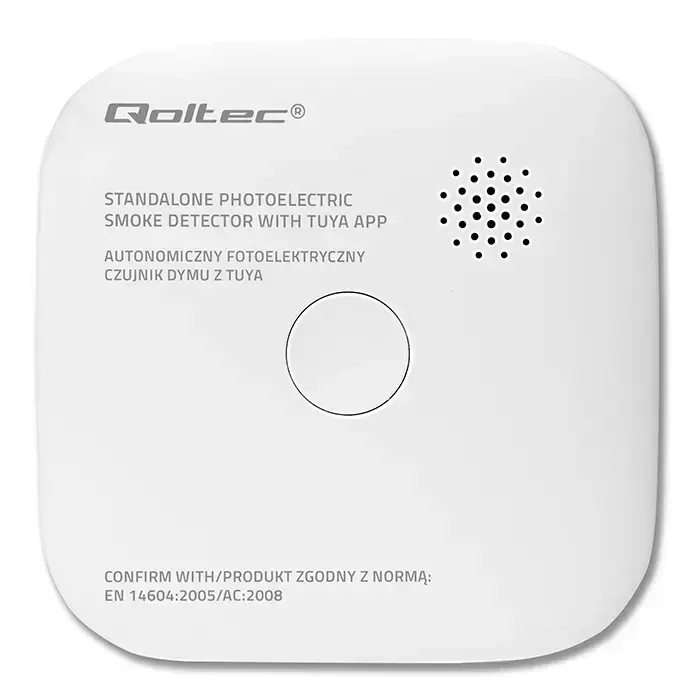 Qoltec Certified wireless smoke detector with battery | Tuya | Wi-fi |  sensor service life 10 years | alarm 85dB | LED Фото 10