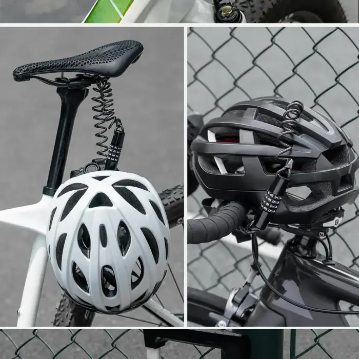 Wozinsky WBN-01R bicycle lock for a bicycle helmet, waterproof, 4-digit combination - black Фото 7