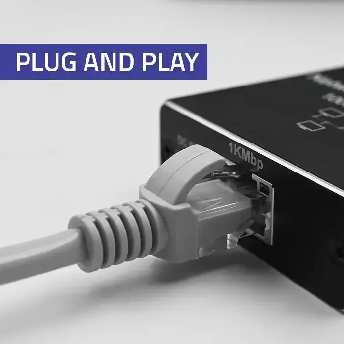 Qoltec Splitter mini SWITCH 1x2 port RJ45 | 1000Mbps | USB-C | Aluminium Photo 5