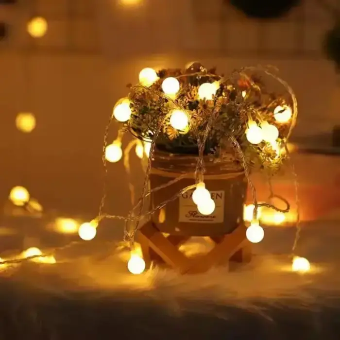 LED GARLAND 1,5M  (10 LED LAMPS) USB BALCONY BALLS WARM WHITE Фото 2