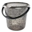 Ведро deco 10L Ilvie "Polygon" Ø30x28cm прозрачное серое Фото 1