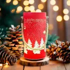 Christmas glass Lantern FCL-10 red-gold L Forever Light Foto 3