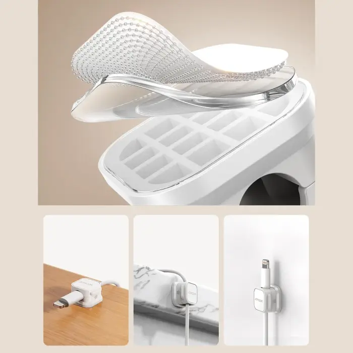 Joyroom JR-ZS368 magnetic cable organizer - white (6 pcs.) Photo 10