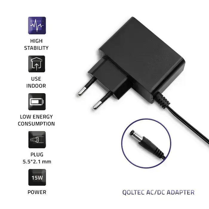 Qoltec Plug-in power supply 15W | 7.5V | 2A | 5.5*2.1 Foto 4