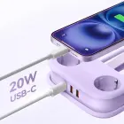 Orico AP3 20W GaN 5in1 Power Strip 2x AC + 2x USB-A + 1x USB-C - Purple Фото 4