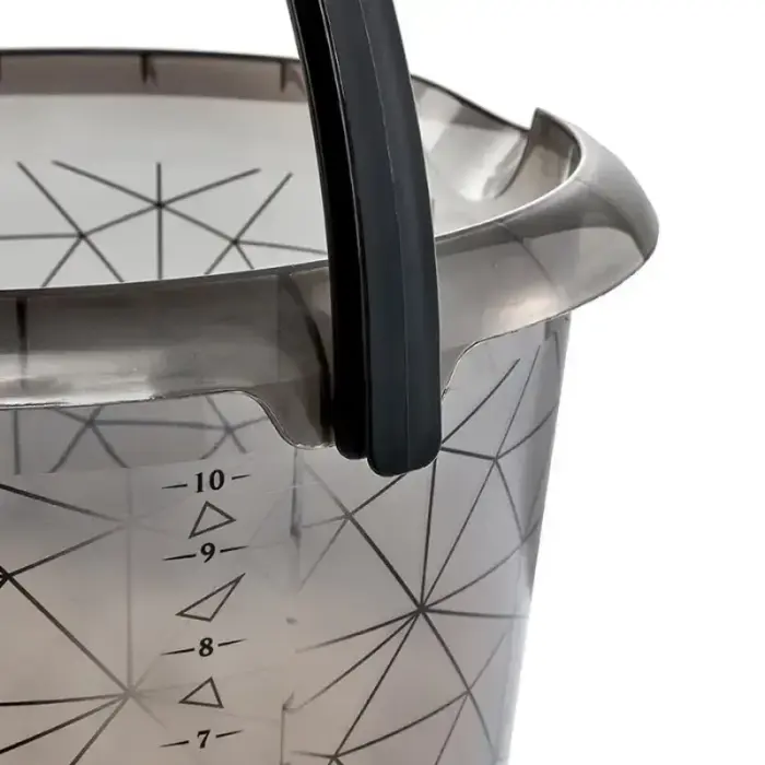 Ведро deco 10L Ilvie "Polygon" Ø30x28cm прозрачное серое Фото 2