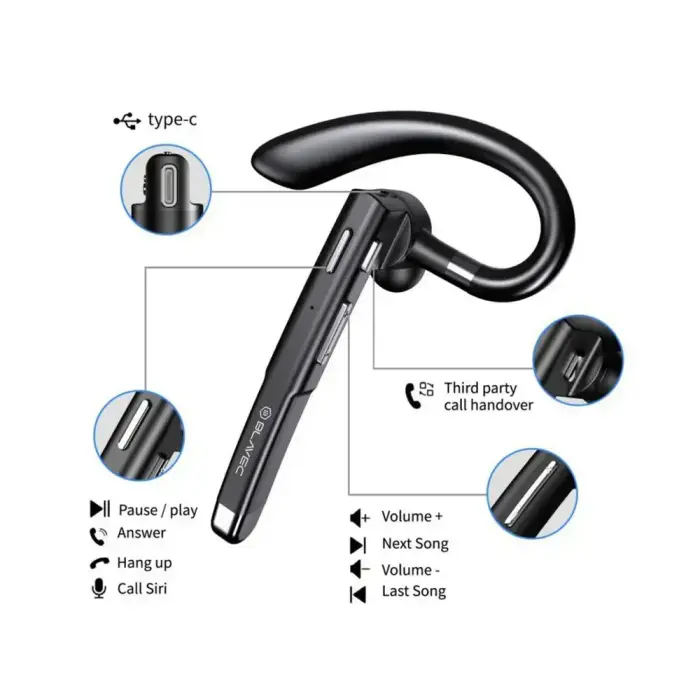 Blavec Bluetooth Headset Discover 55 Multipoint + power bank (BHDI55-B) black Foto 4