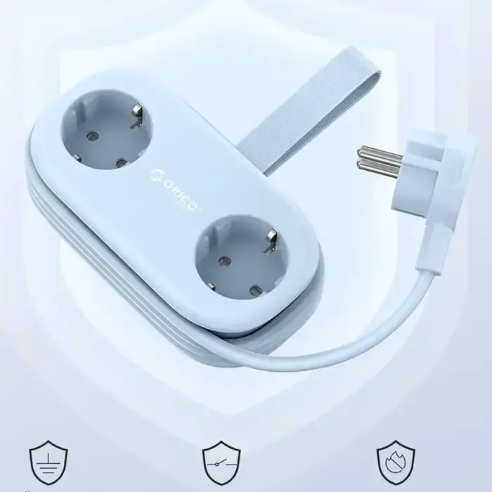 Orico AP3 20W GaN 5in1 Power Strip 2x AC + 2x USB-A + 1x USB-C - Blue Фото 3