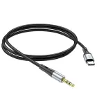 Cable AUX Jack 3,5 mm to USB C Hoco 1 m UPA22 black Photo 1