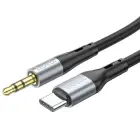 Cable AUX Jack 3,5 mm to USB C Hoco 1 m UPA22 black Photo 2