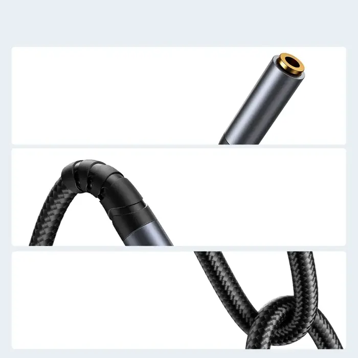 Joyroom stereo audio cable AUX 3.5 mm mini jack (male) - mini jack (female) 1.2 m black (SY-A09) Photo 7