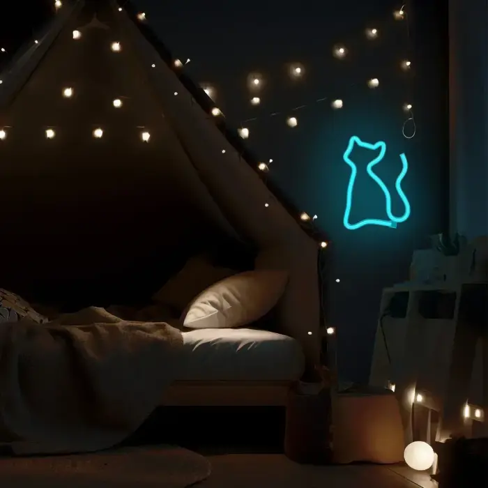 Neon LED Light CAT turquoise NNE24 Neolia Фото 7